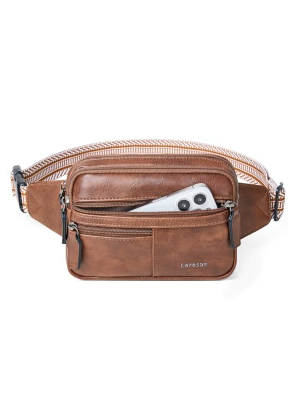 Vegan Leather Fanny Pack Belt Bag Crossbody Waist Pack Travel Hiking Running